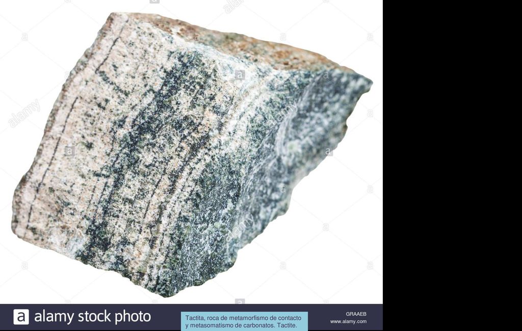 Tactita, roca de metamorfismo de contacto y metasomatismo de carbonatos. Tactite.