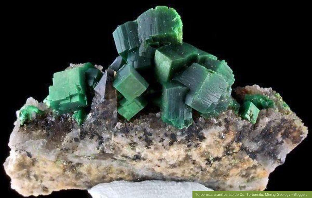 Torbernita, uranilfosfato de Cu. Torbernite. Mining Geology –Blogger.