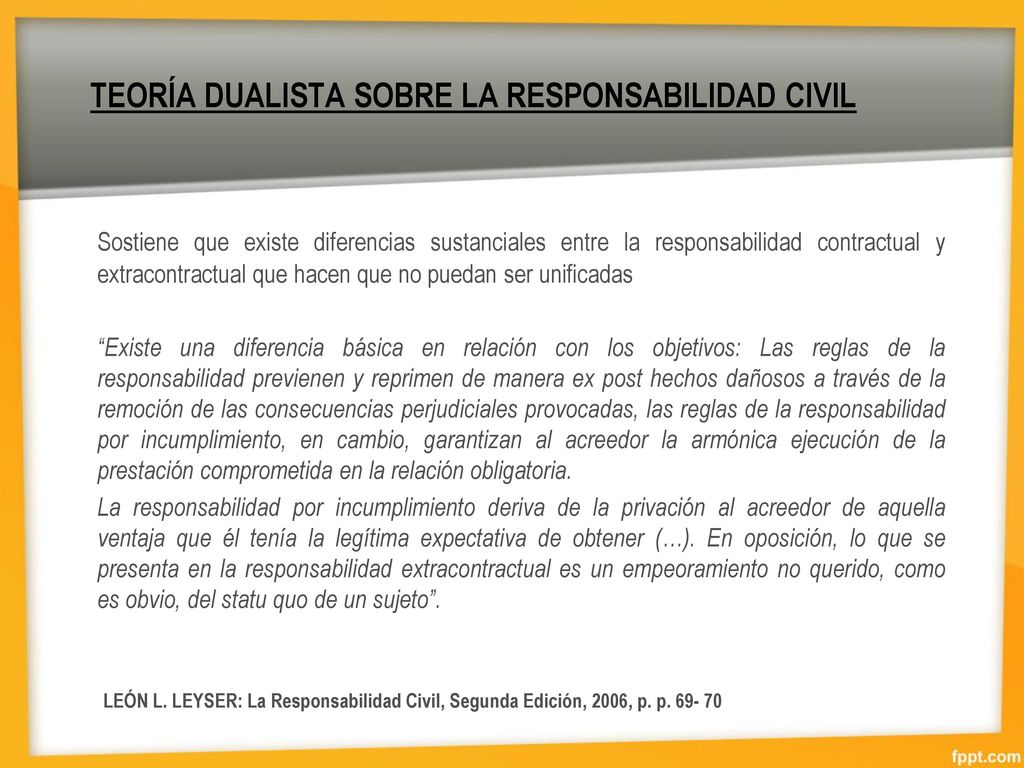 TEORÍA DUALISTA SOBRE LA RESPONSABILIDAD CIVIL
