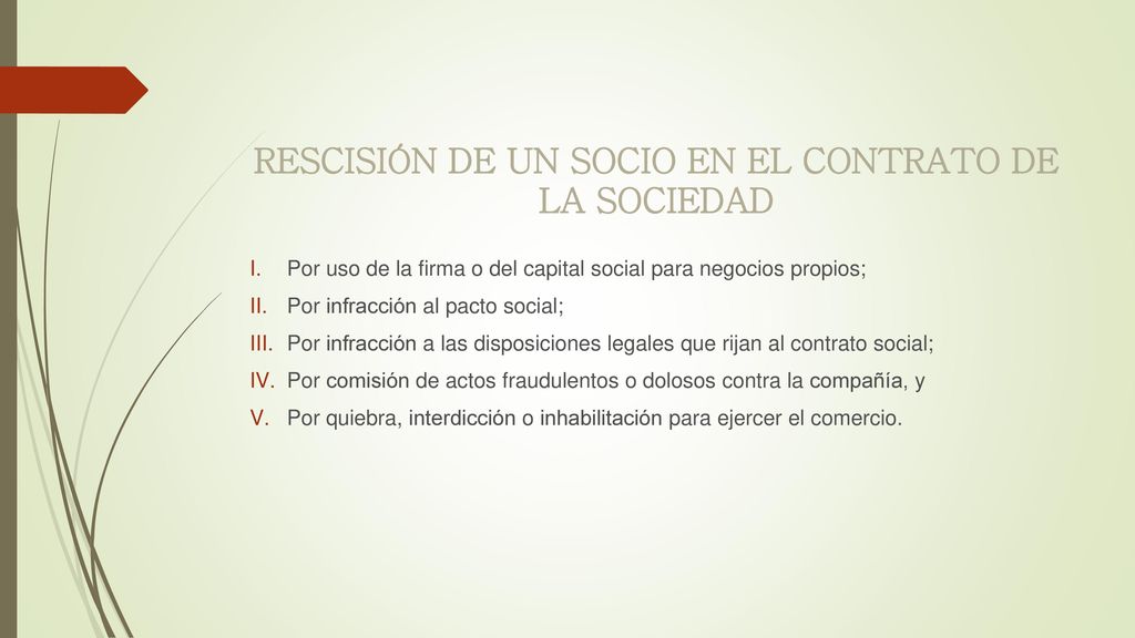 RESCISIÓN DE UN SOCIO EN EL CONTRATO DE LA SOCIEDAD