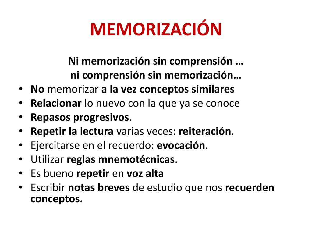 Ni memorización sin comprensión … ni comprensión sin memorización…