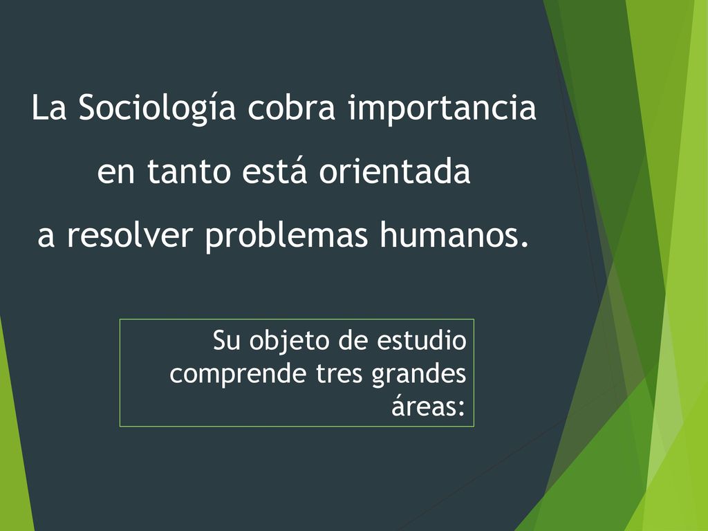 La Sociología cobra importancia en tanto está orientada