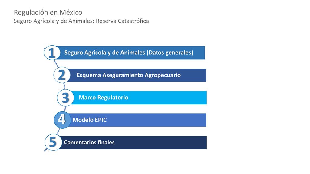 Regulación en México Seguro Agrícola y de Animales: Reserva Catastrófica. 1. Seguro Agrícola y de Animales (Datos generales)