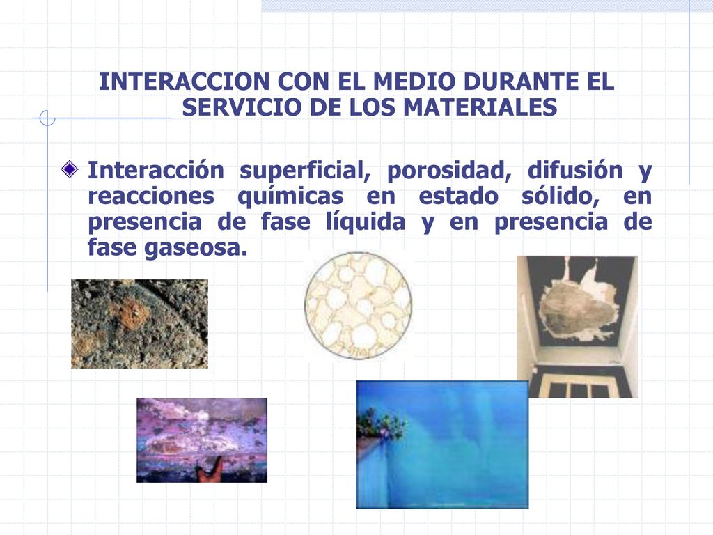 INTERACCION CON EL MEDIO DURANTE EL SERVICIO DE LOS MATERIALES
