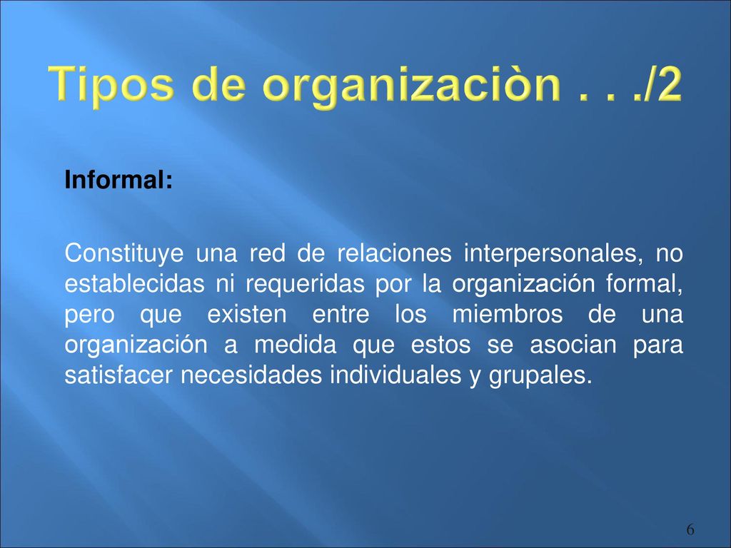 Tipos de organizaciòn . . ./2