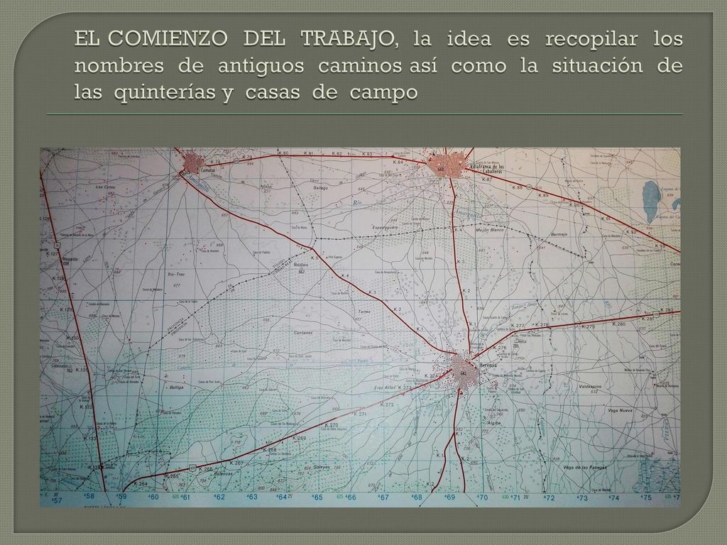 EL COMIENZO DEL TRABAJO, la idea es recopilar los nombres de antiguos caminos así como la situación de las quinterías y casas de campo