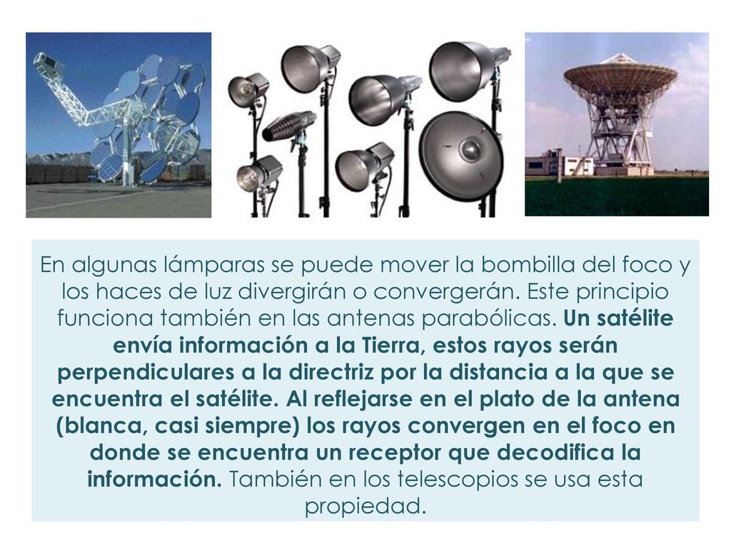 En algunas lámparas se puede mover la bombilla del foco y los haces de luz divergirán o convergerán.