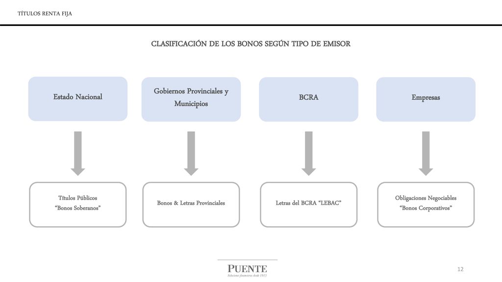 CLASIFICACIÓN DE LOS BONOS SEGÚN TIPO DE EMISOR