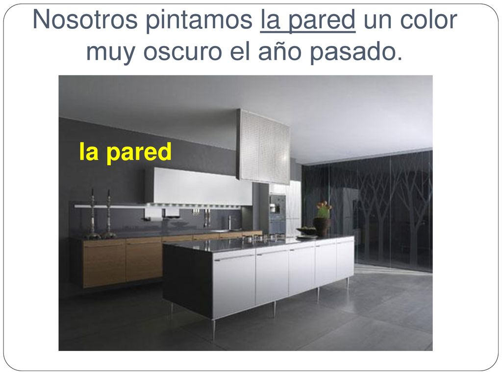 Nosotros pintamos la pared un color muy oscuro el año pasado.