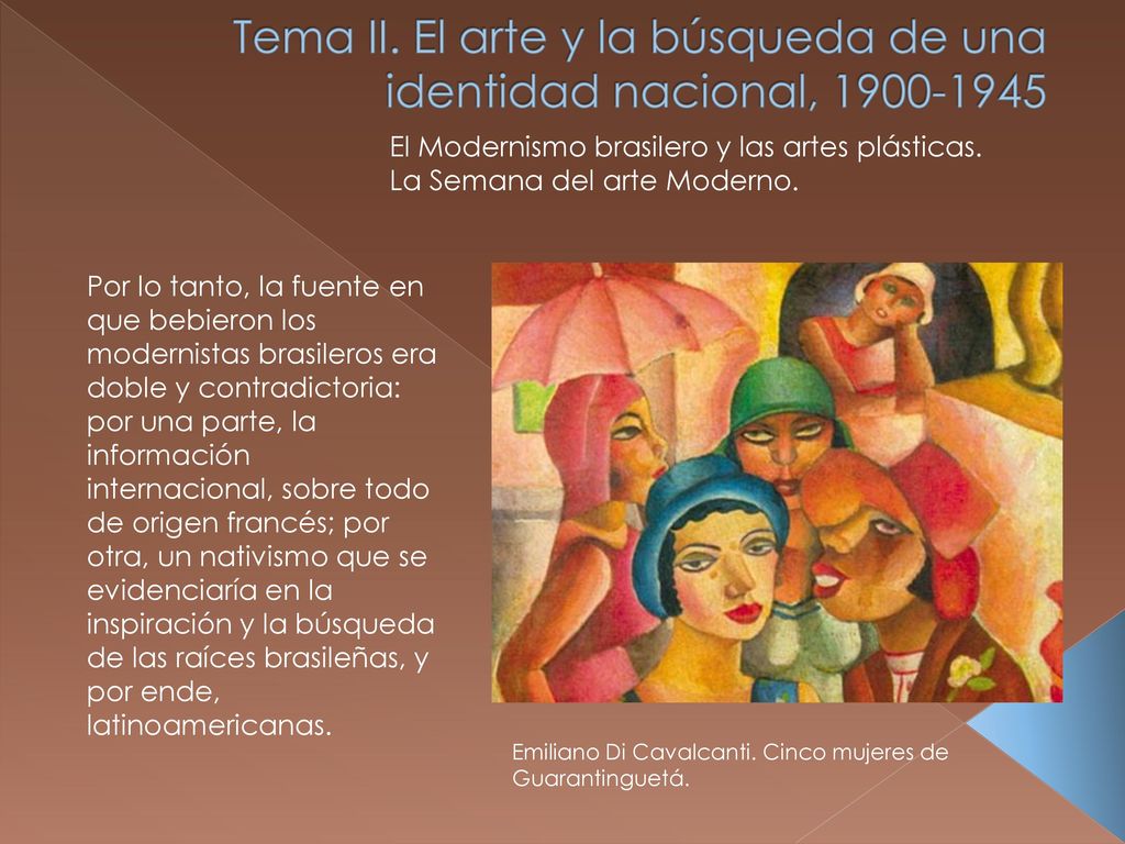 Tema II. El arte y la búsqueda de una identidad nacional,