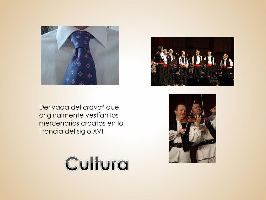 Derivada del cravat que originalmente vestían los mercenarios croatas en la Francia del siglo XVII