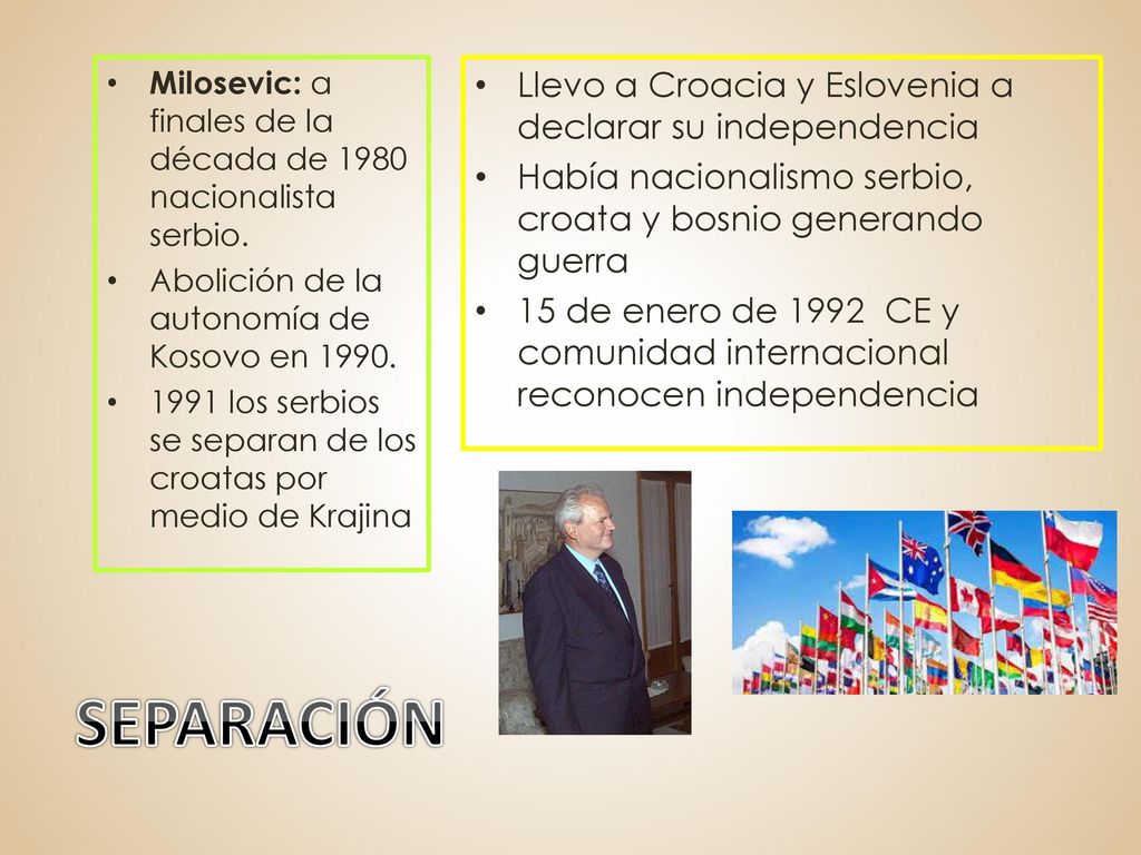 SEPARACIÓN Llevo a Croacia y Eslovenia a declarar su independencia