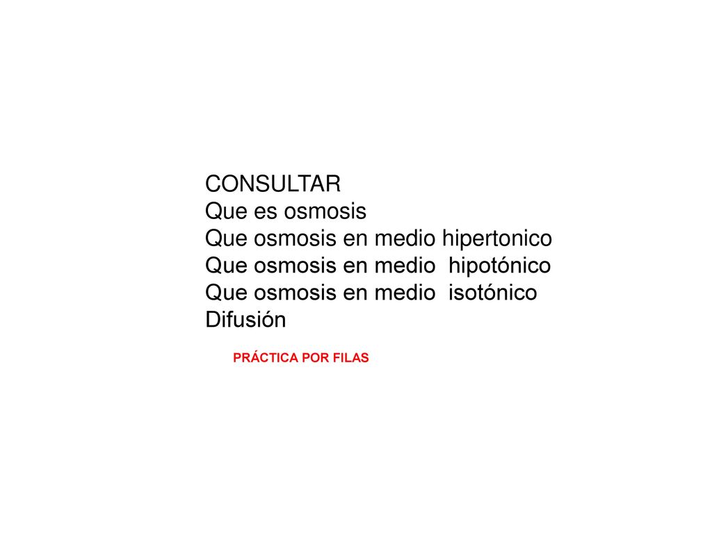 Que osmosis en medio hipertonico Que osmosis en medio hipotónico