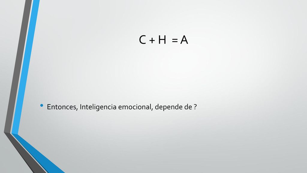C + H = A Entonces, Inteligencia emocional, depende de