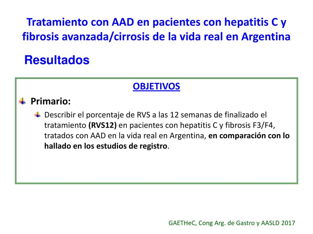 Tratamiento con AAD en pacientes con hepatitis C y fibrosis avanzada/cirrosis de la vida real en Argentina