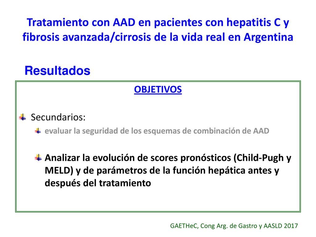 Tratamiento con AAD en pacientes con hepatitis C y fibrosis avanzada/cirrosis de la vida real en Argentina