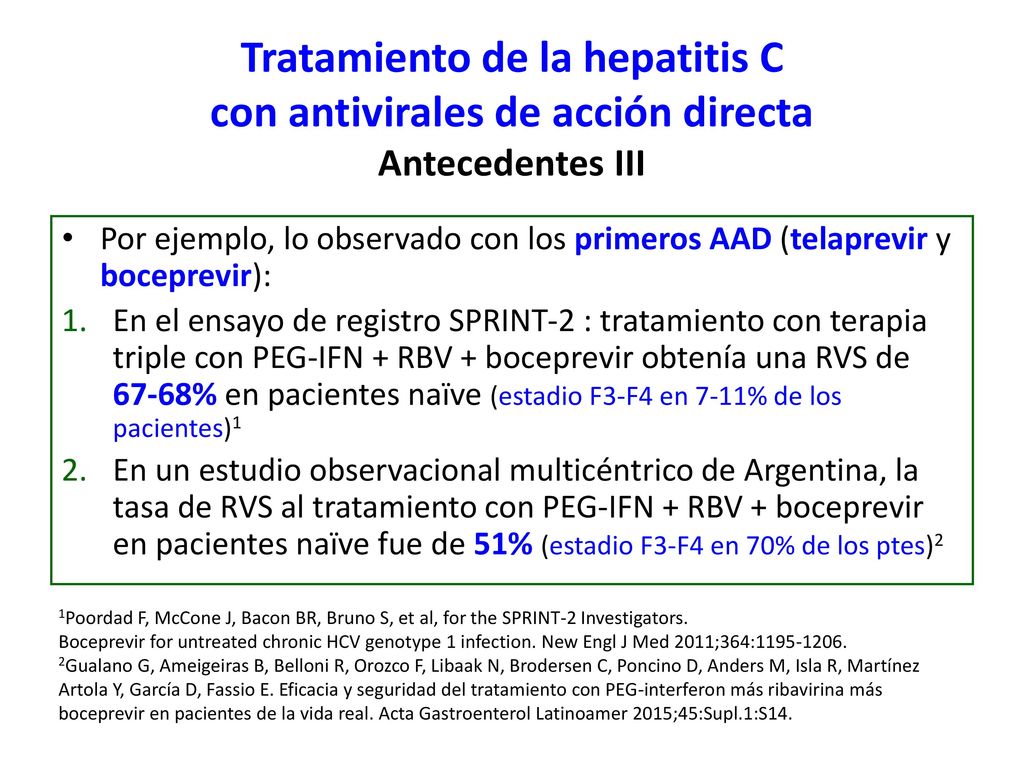 Tratamiento de la hepatitis C con antivirales de acción directa Antecedentes III