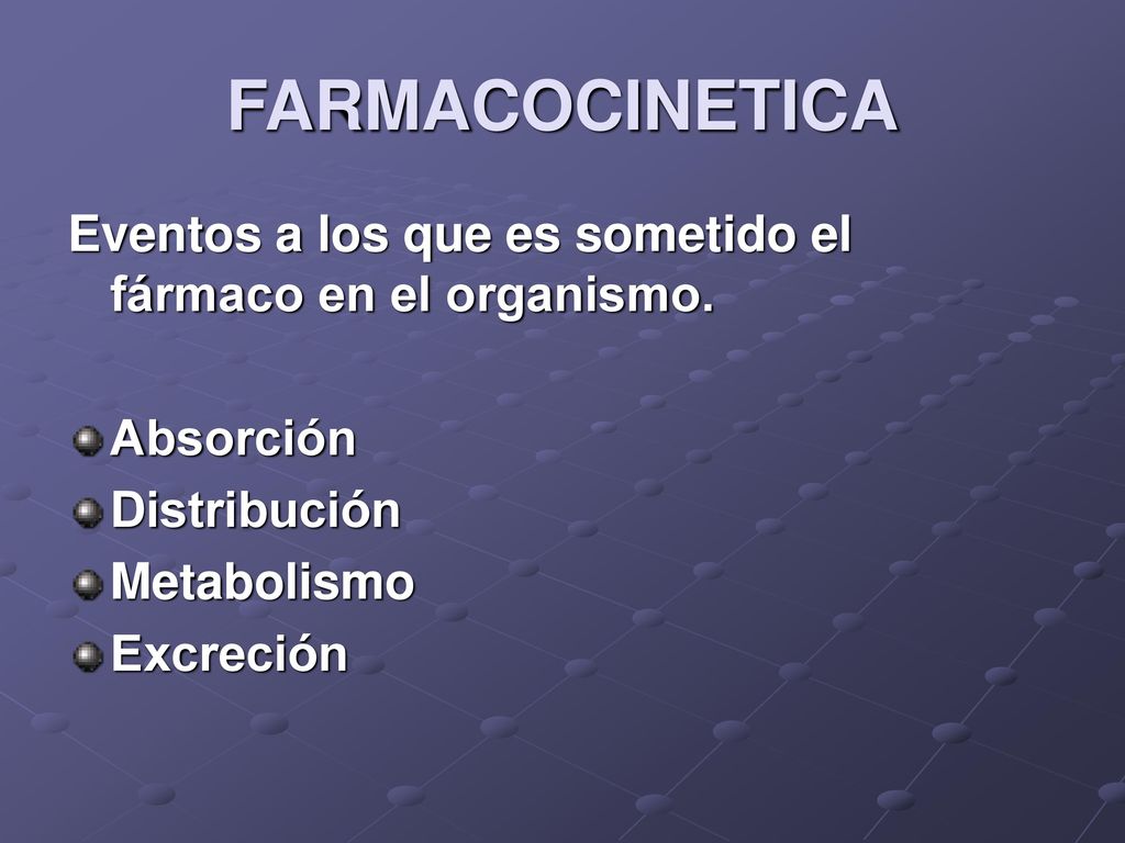 FARMACOCINETICA Eventos a los que es sometido el fármaco en el organismo. Absorción. Distribución.