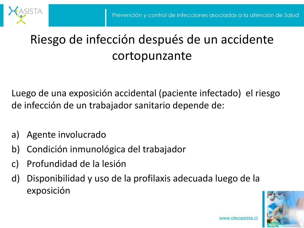 Riesgo de infección después de un accidente cortopunzante