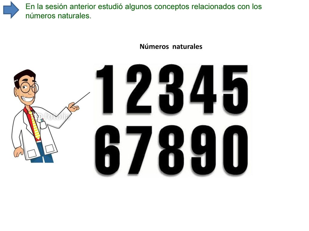 En la sesión anterior estudió algunos conceptos relacionados con los números naturales.
