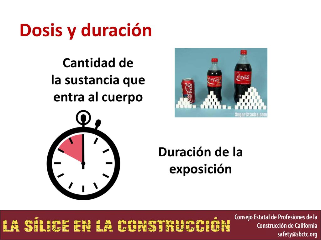 Cantidad de la sustancia que entra al cuerpo Duración de la exposición