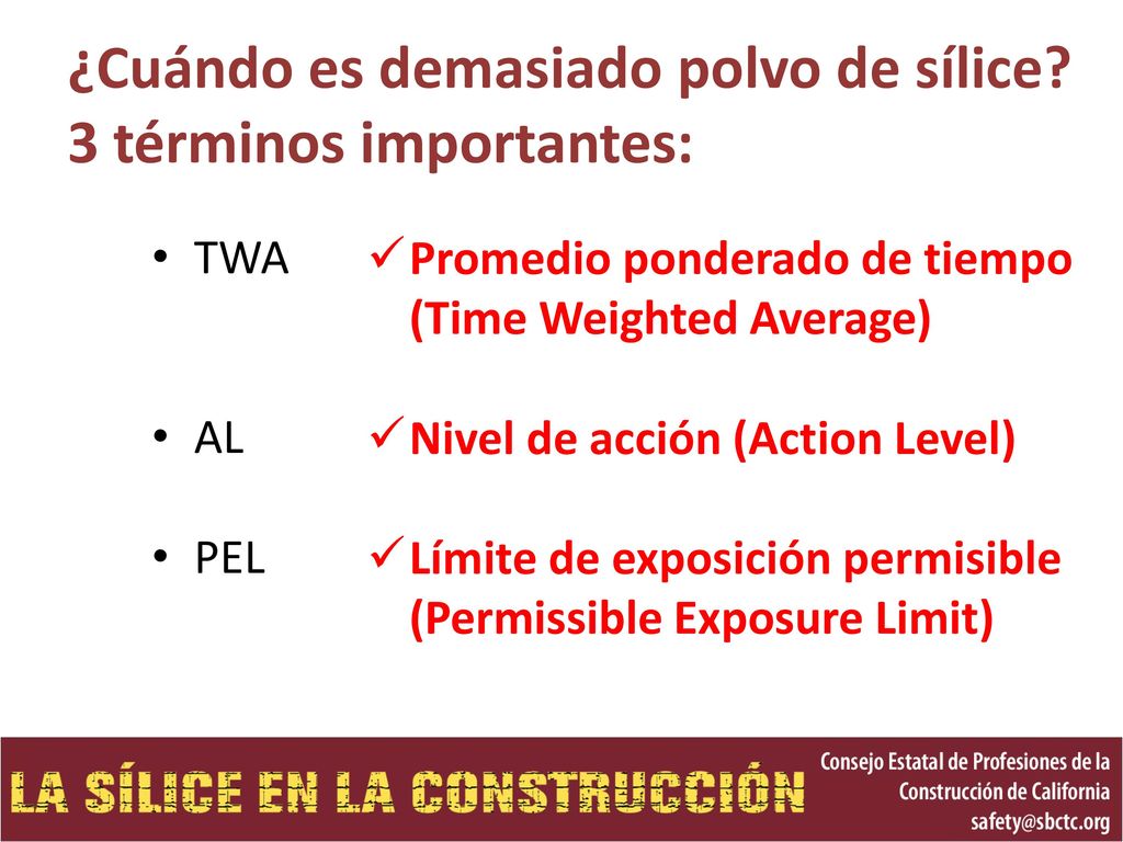 ¿Cuándo es demasiado polvo de sílice 3 términos importantes: