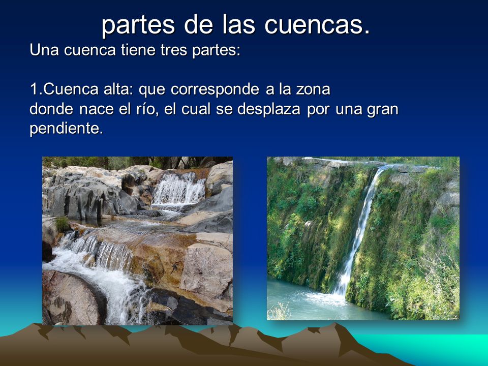 partes de las cuencas. Una cuenca tiene tres partes: 1