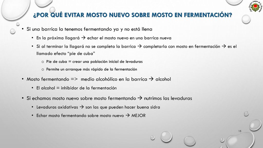 ¿Por qué evitar mosto nuevo sobre mosto en fermentación