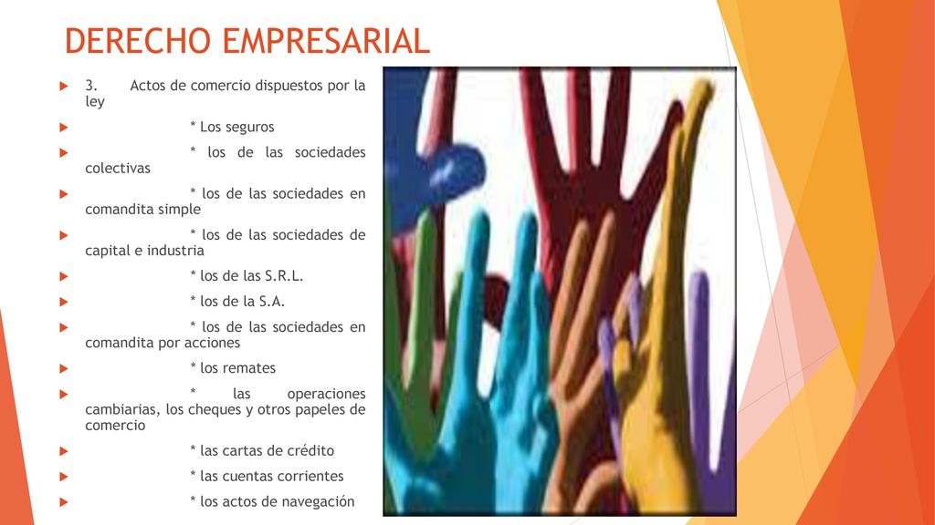 DERECHO EMPRESARIAL 3. Actos de comercio dispuestos por la ley