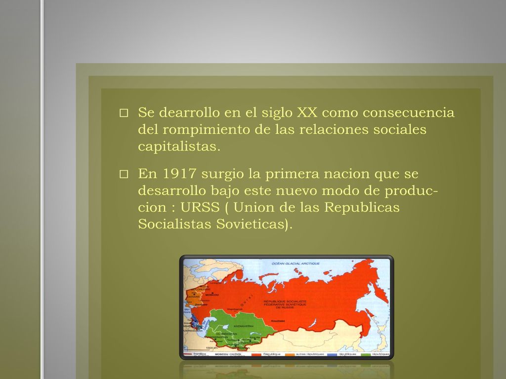 Se dearrollo en el siglo XX como consecuencia del rompimiento de las relaciones sociales capitalistas.