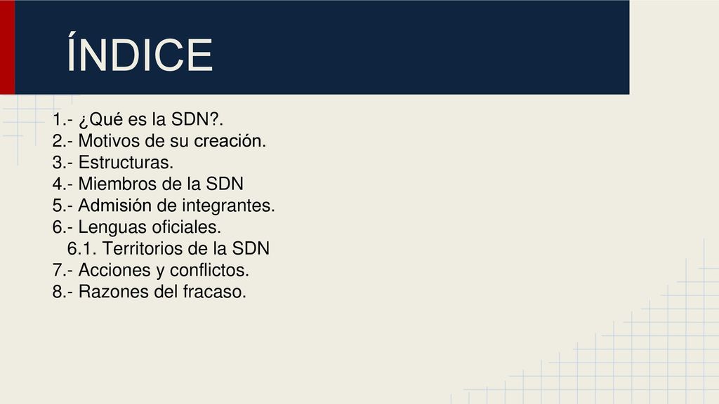 ÍNDICE 1.- ¿Qué es la SDN Motivos de su creación.