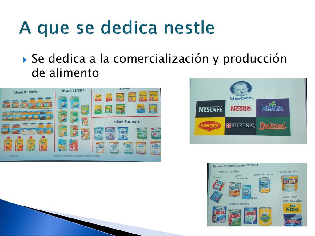 A que se dedica nestle Se dedica a la comercialización y producción de alimento