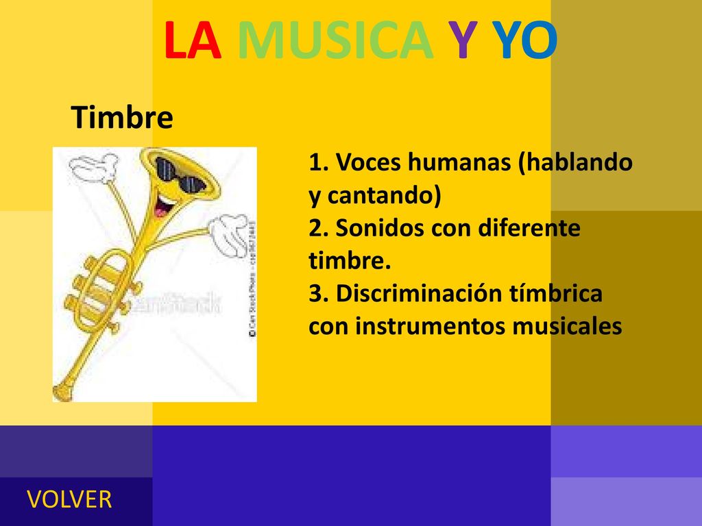 LA MUSICA Y YO Timbre 1. Voces humanas (hablando y cantando)
