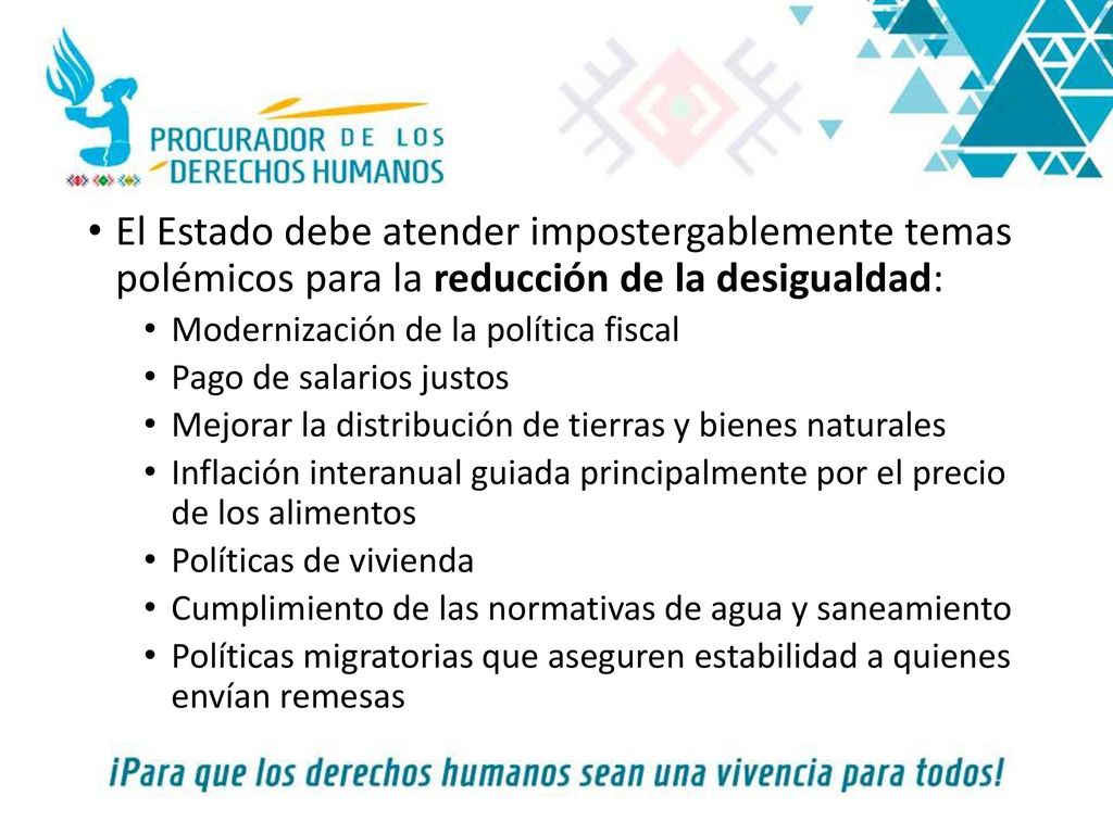 El Estado debe atender impostergablemente temas polémicos para la reducción de la desigualdad: