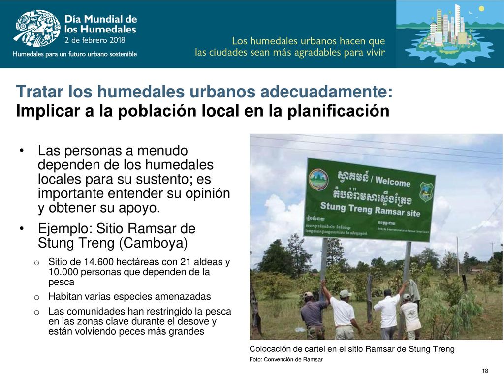 Tratar los humedales urbanos adecuadamente: Implicar a la población local en la planificación