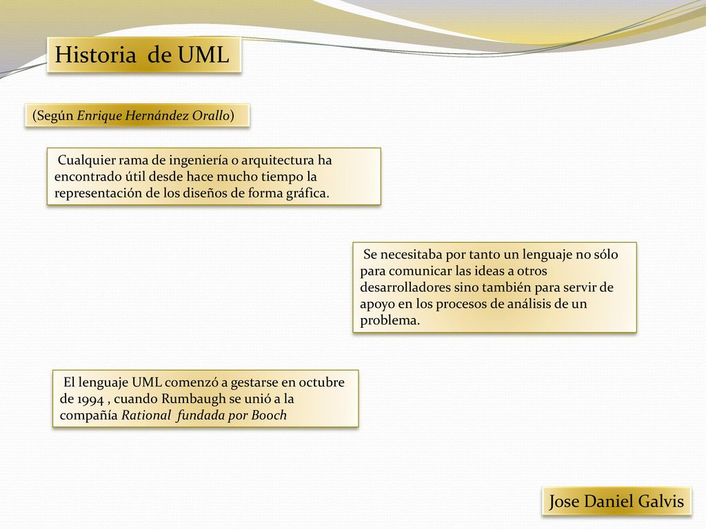 Historia de UML Jose Daniel Galvis (Según Enrique Hernández Orallo)