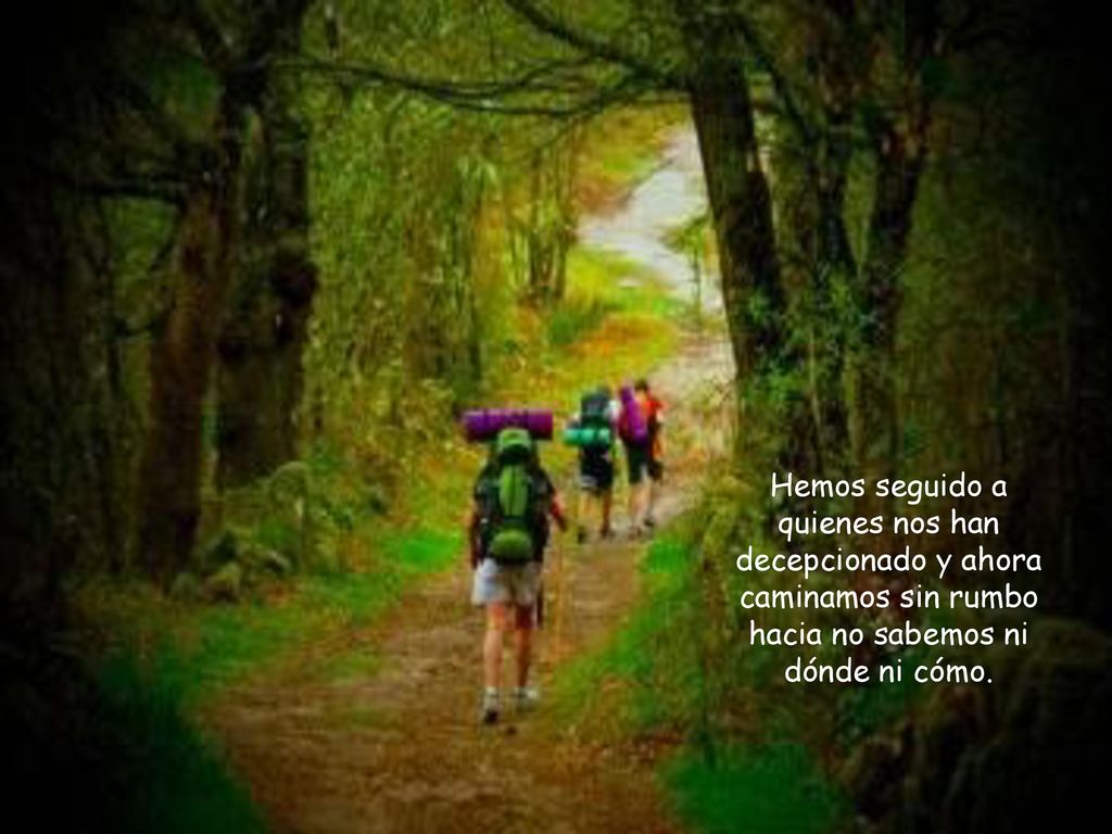 Hemos seguido a quienes nos han decepcionado y ahora caminamos sin rumbo hacia no sabemos ni dónde ni cómo.