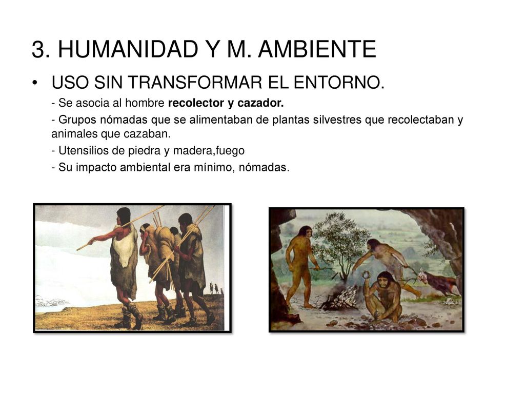 3. HUMANIDAD Y M. AMBIENTE USO SIN TRANSFORMAR EL ENTORNO.