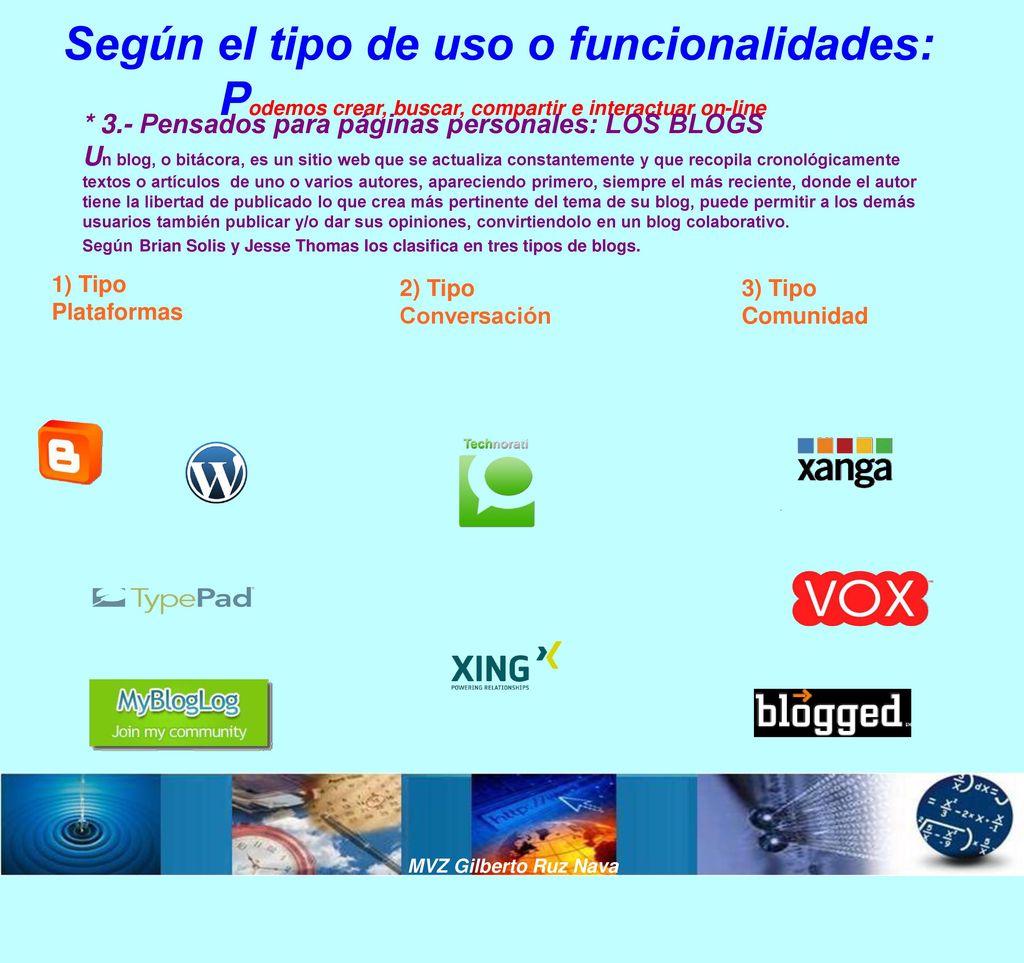 Según el tipo de uso o funcionalidades: