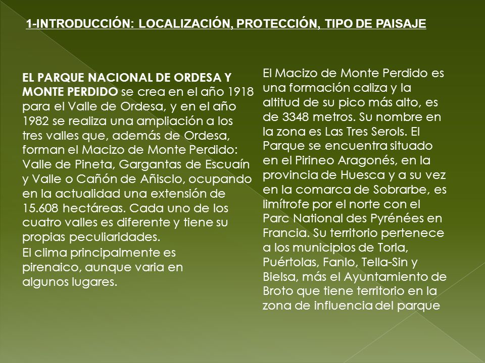 1-INTRODUCCIÓN: LOCALIZACIÓN, PROTECCIÓN, TIPO DE PAISAJE