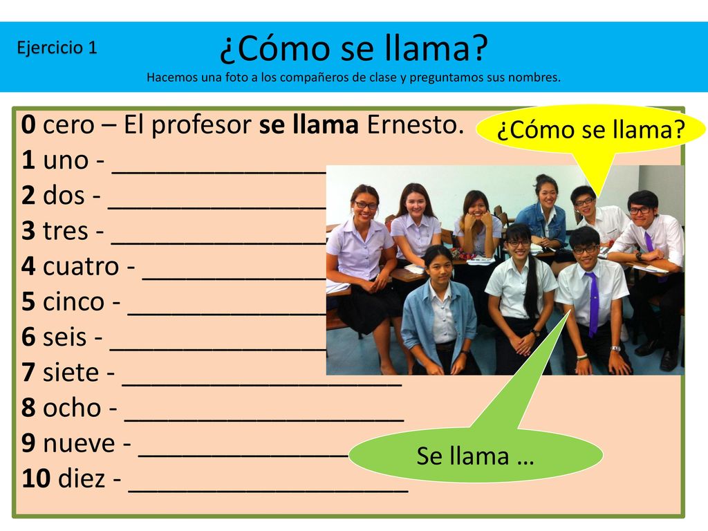 ¿Cómo se llama Hacemos una foto a los compañeros de clase y preguntamos sus nombres.
