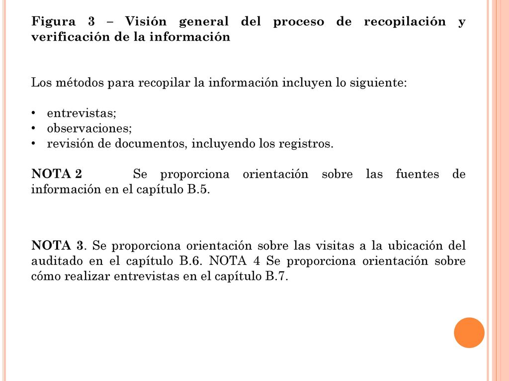 Figura 3 – Visión general del proceso de recopilación y verificación de la información