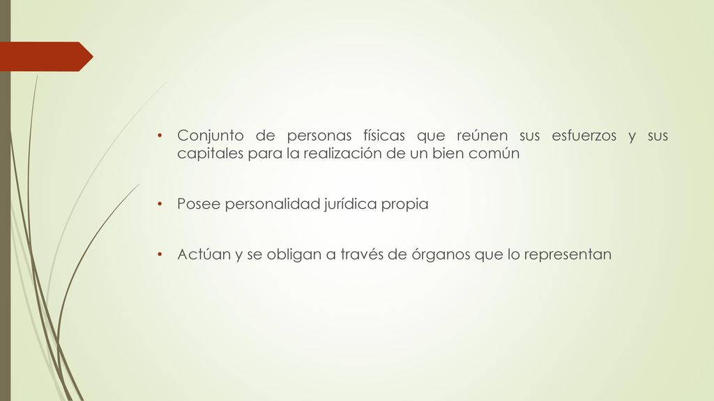 Conjunto de personas físicas que reúnen sus esfuerzos y sus capitales para la realización de un bien común
