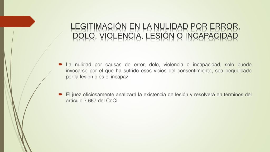 LEGITIMACIÓN EN LA NULIDAD POR ERROR, DOLO, VIOLENCIA, LESIÓN O INCAPACIDAD
