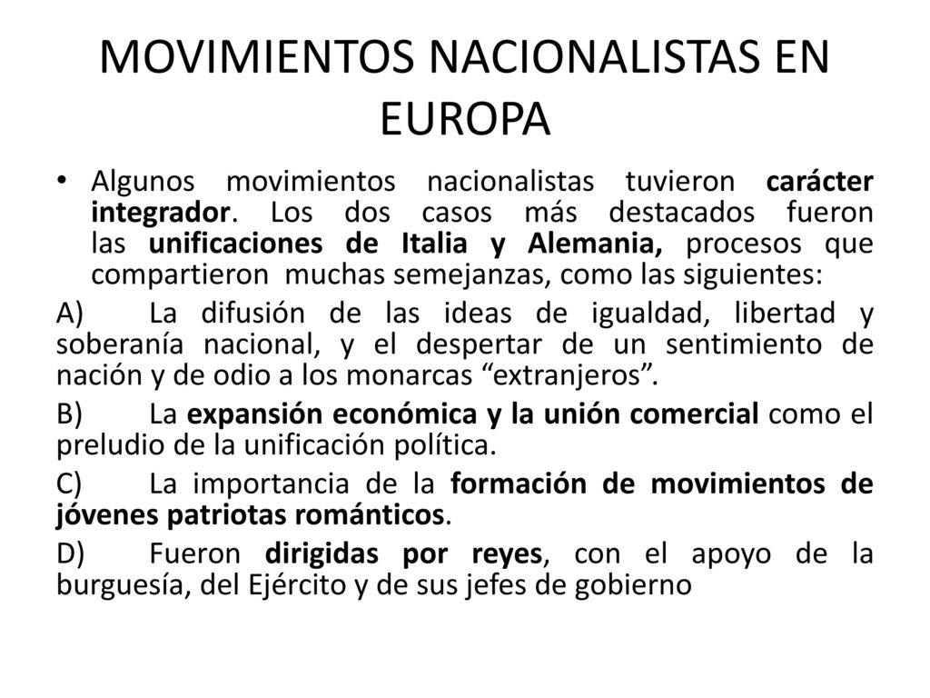 MOVIMIENTOS NACIONALISTAS EN EUROPA