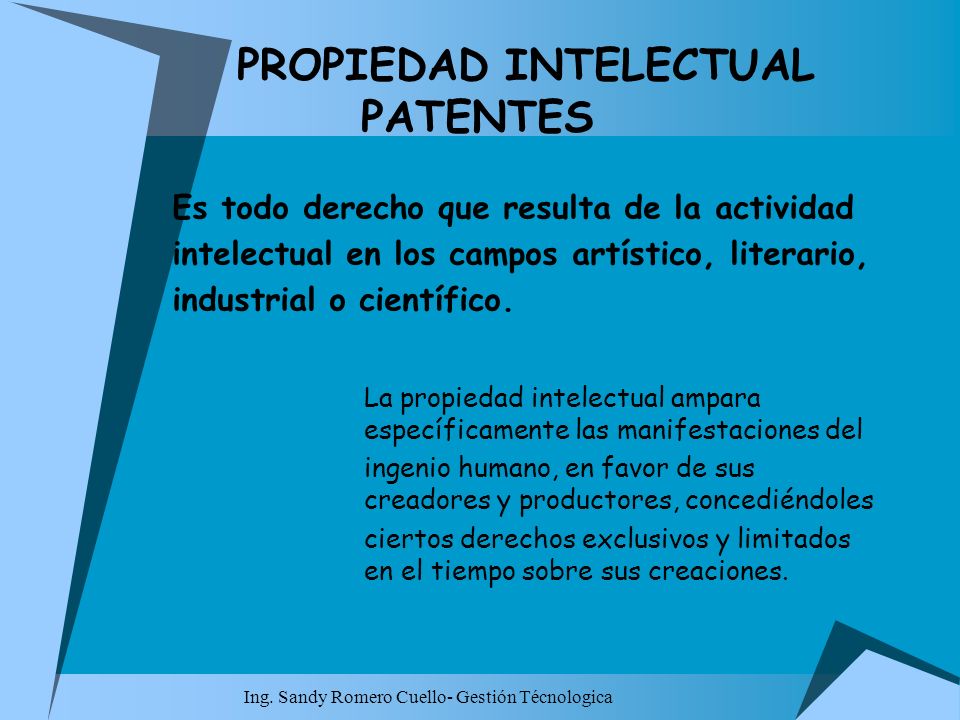 PROPIEDAD INTELECTUAL PATENTES