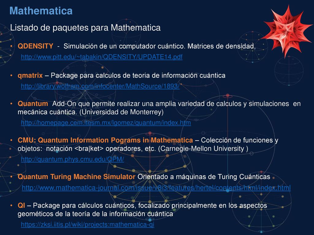 Mathematica Listado de paquetes para Mathematica