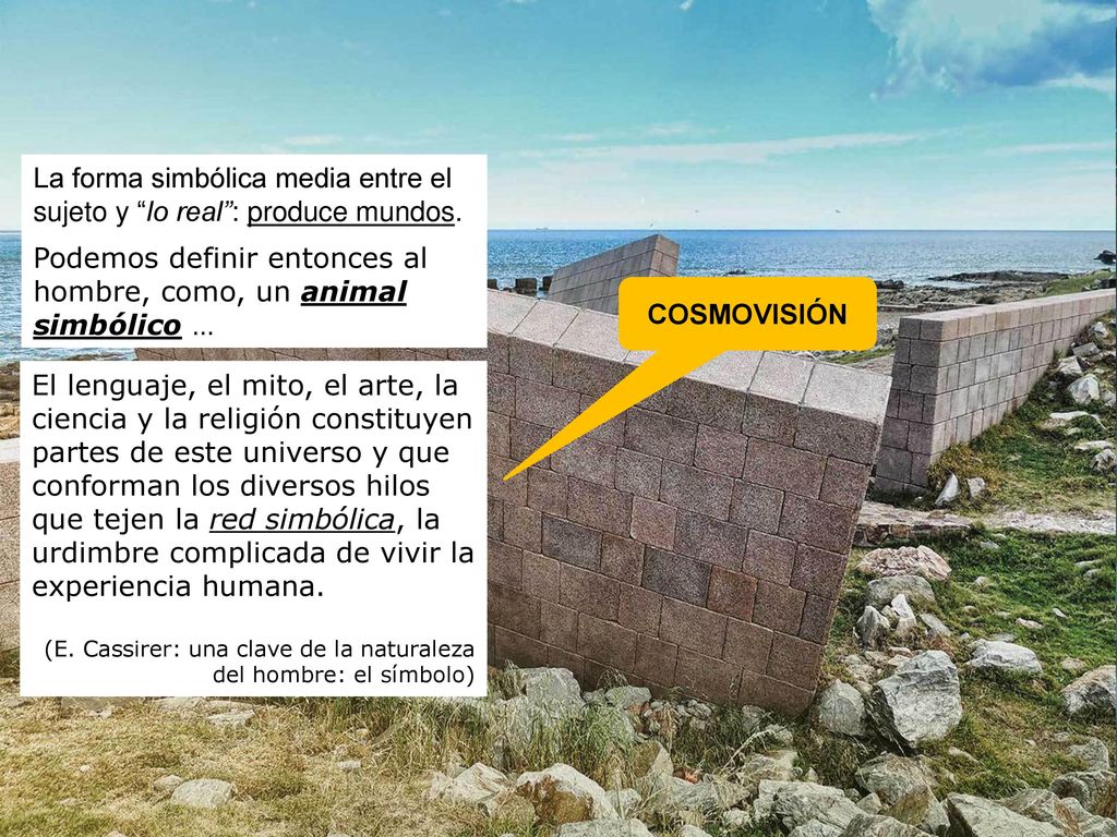 La forma simbólica media entre el sujeto y lo real : produce mundos.