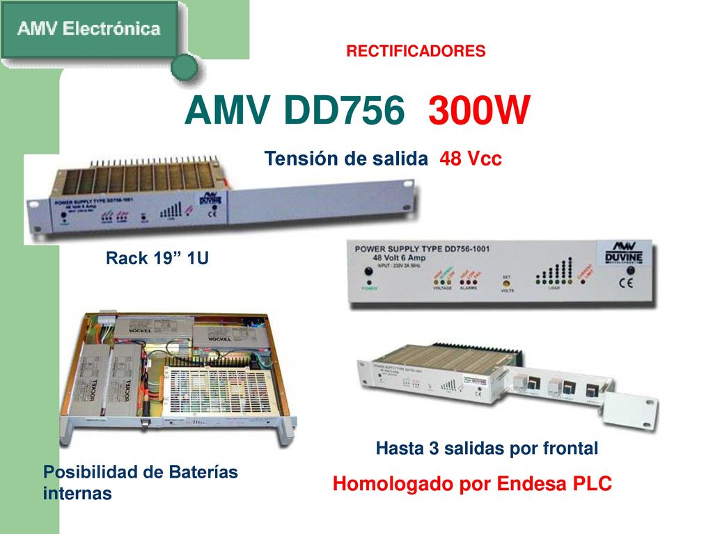Hasta 3 salidas por frontal Homologado por Endesa PLC