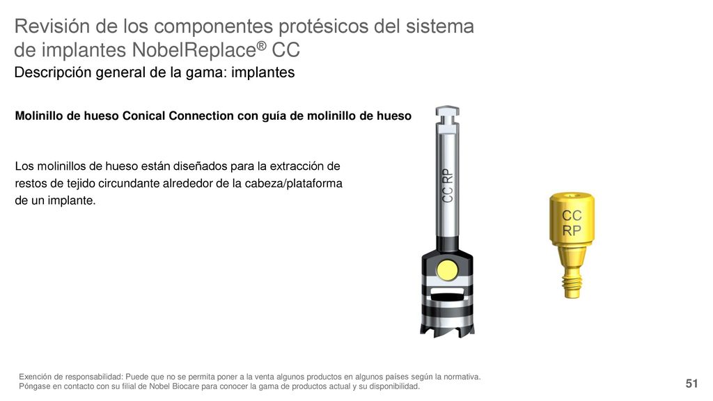 8/9/2018 Revisión de los componentes protésicos del sistema de implantes NobelReplace® CC. Descripción general de la gama: implantes.